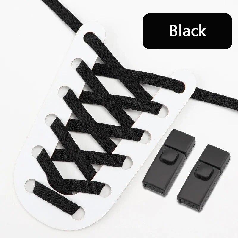 1Pair Press Lock Shoelaces Without Ties 8mm Double-layer Elastic Laces Sneakers Kids Adult No Tie Shoe Laces Shoes Accessories