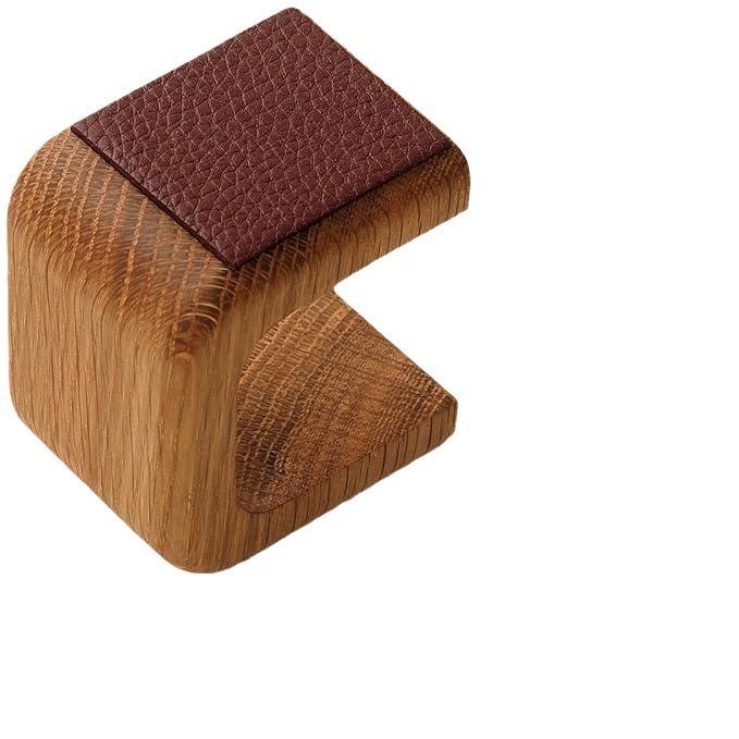 Minimalist Handmade Solid Wood Watch Stand, Men Women Watch Display Stand, Genuine Leather Base Watch Holder