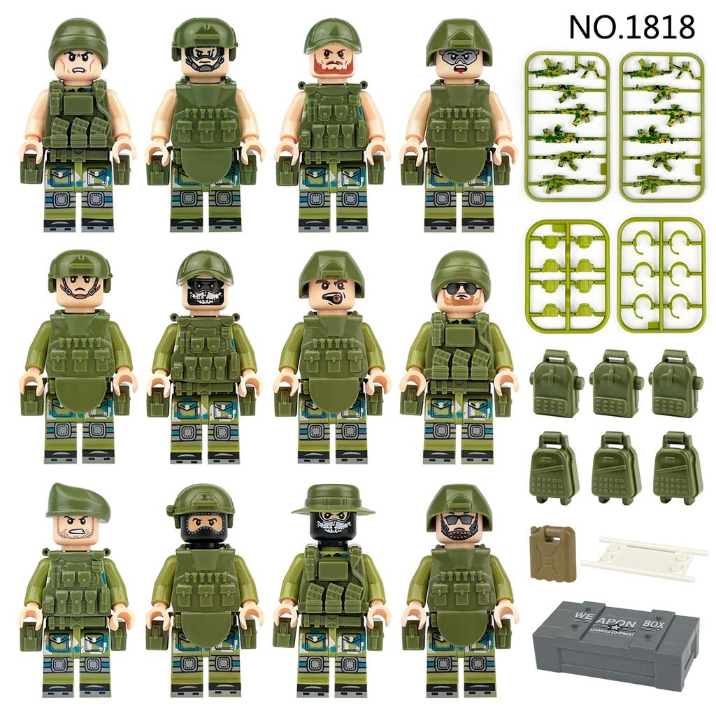 12 шт MOC Военная серия Spike Спецназ Игрушечные строительные блоки