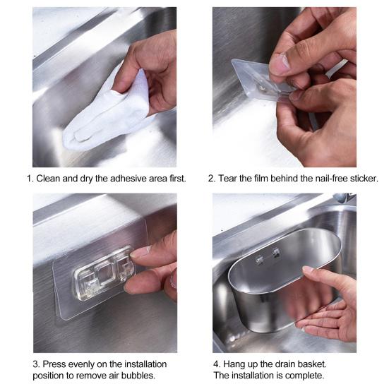 Stainless Steel Sink Drain Basket Rustproof Corrosion Resistant Efficient Filtering Kitchen Organizer Corner Sink Strainer