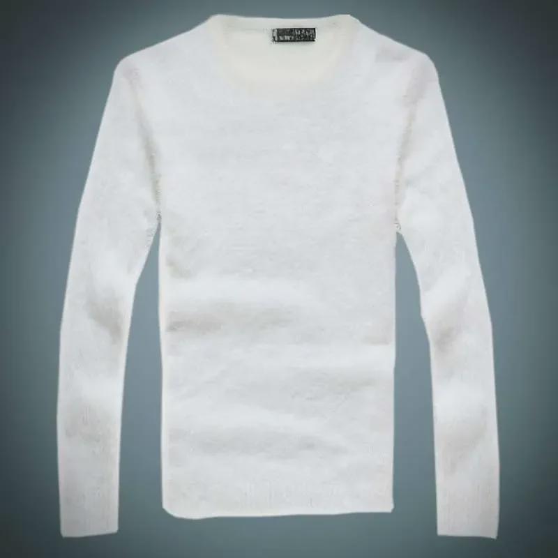 Men's Slim V-Neck Wool Sweater - Autumn/Winter Korean Style, Plush Seahorse Hair, Thick, Trendy