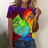 Летняя абстрактная футболка с 3D-принтом для женщин, футболки с коротким рукавом, уличная одежда Harajuku, большие топы Y2k, одежда для девочек