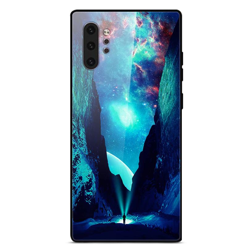 Phone Case For Samsung Galaxy Note 10 Plus Coque Tempered Glass Hard Back Cover For Samsung Note 10 Case Note10+ Funda Bumper