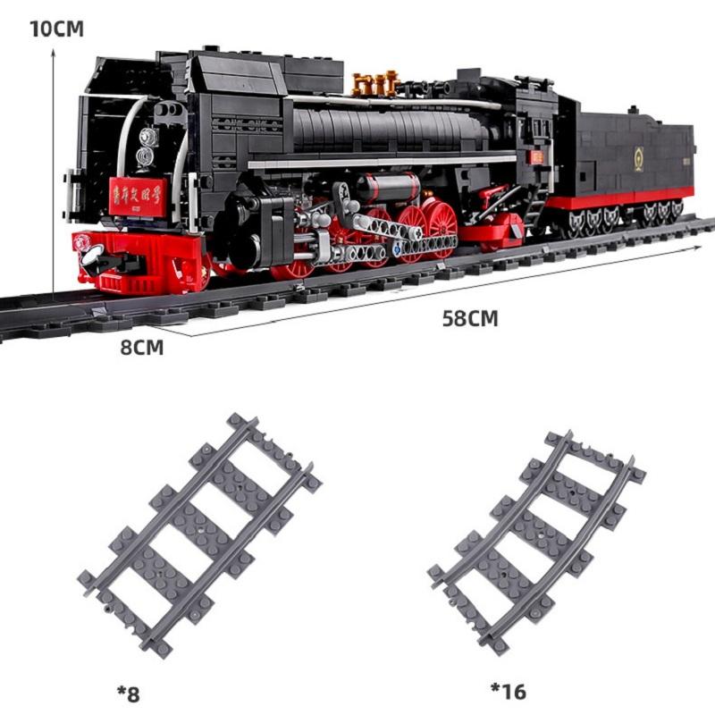MOULD KING 12003 Наборы для строительства поездов Технические RC электрические железные дороги Паровоз Поезд Детские кубики Игрушки Рождественские подарки