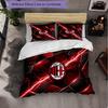 AC Milan Pattern 3 Pieces Bedding Set Soft Microfiber Duvet Cover with Pillow Cases for Bedroom