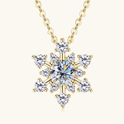Silvere Glam Очаровательная новая серебряная цепочка на ключицу из муассанита со снежинками и серебряной цепочкой S925