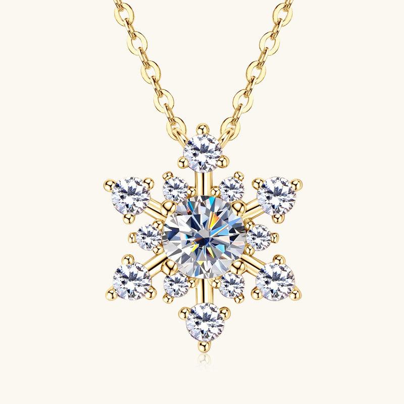 Silvere Glam Очаровательная новая серебряная цепочка на ключицу из муассанита со снежинками и серебряной цепочкой S925