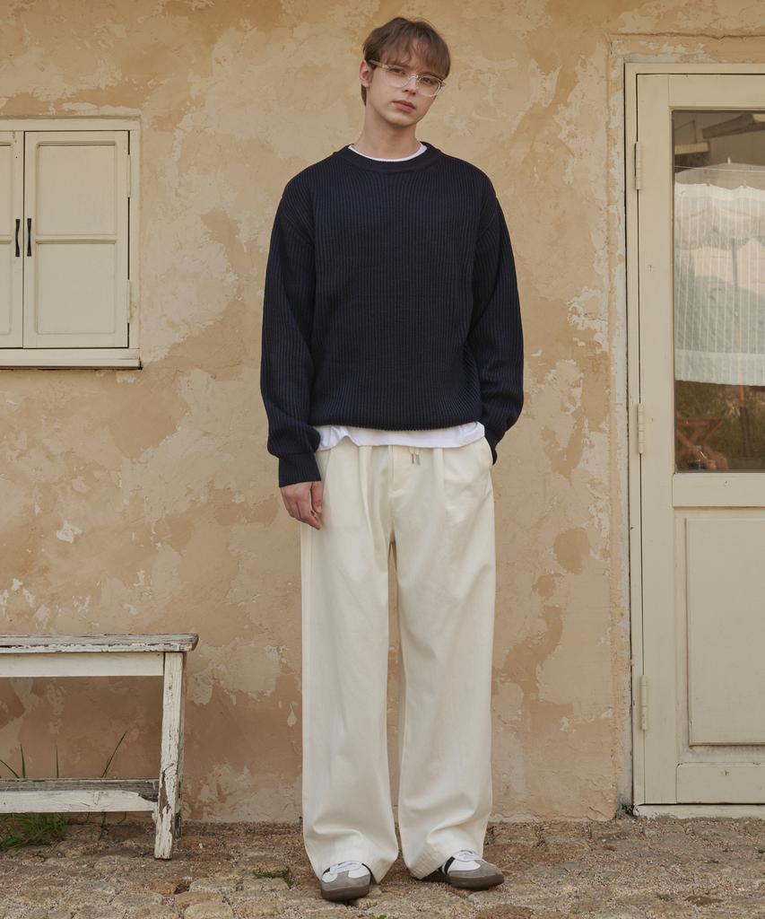 ESN Essential Round Neck Oversized Knit Navy