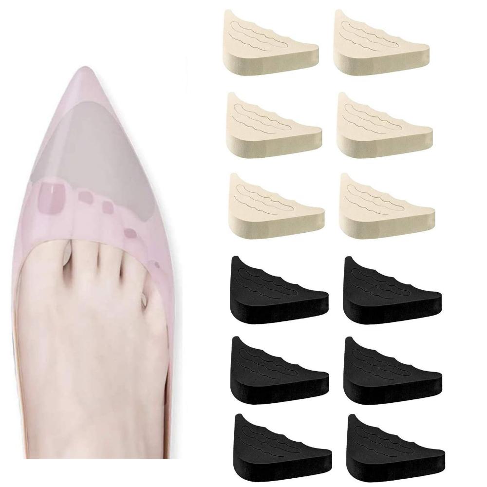 6 Pairs Adjustable Toe Filling Insoles for Forefoot Sponge Toe Plug Shoe Inserts, Foot Pads for Flat Sneakers & High Heels