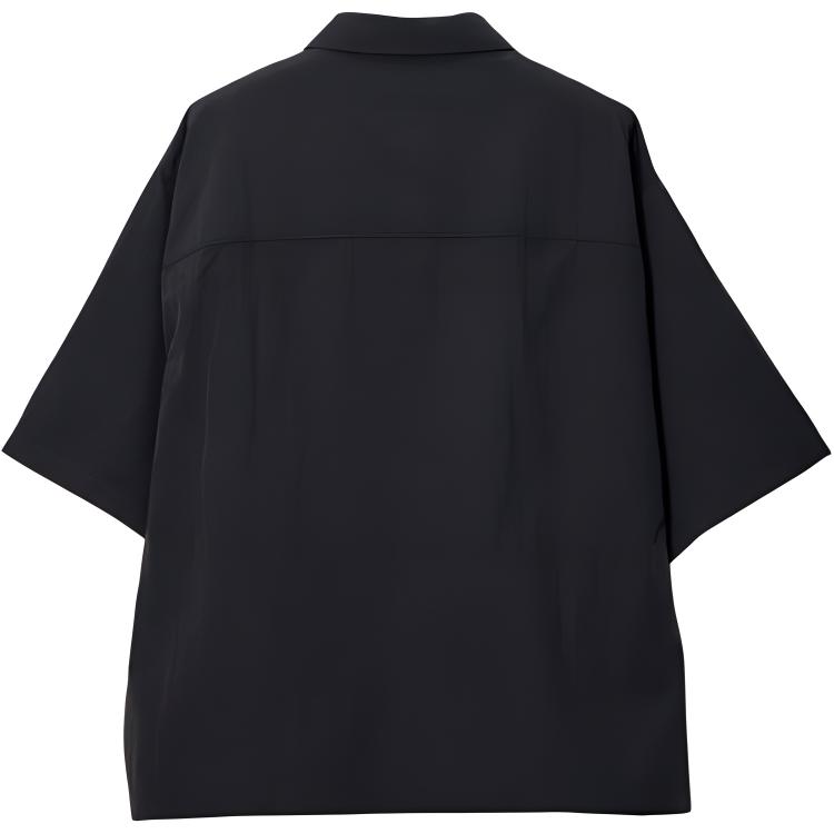 Nike Tech Sun Protection Водонепроницаемая тканая свободная рубашка поло с коротким рукавом с защитой от ультрафиолета Мужские рубашки поло Угольно-черные FZ0705-060