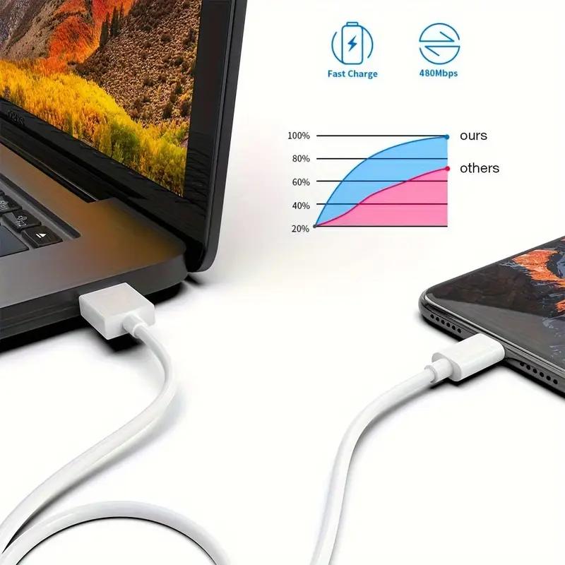 3 шт. 1 шт. для кабеля-зарядного устройства iPhone, кабель данных lightning, оригинальный USB A кабель для зарядки, сертифицированный MFi, подходит для iPhone 13 12 1