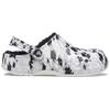 Crocs Baya Lined Clog EVA Printed Round Toe Clogs Unisex Clogs White Gray 205975-10M
