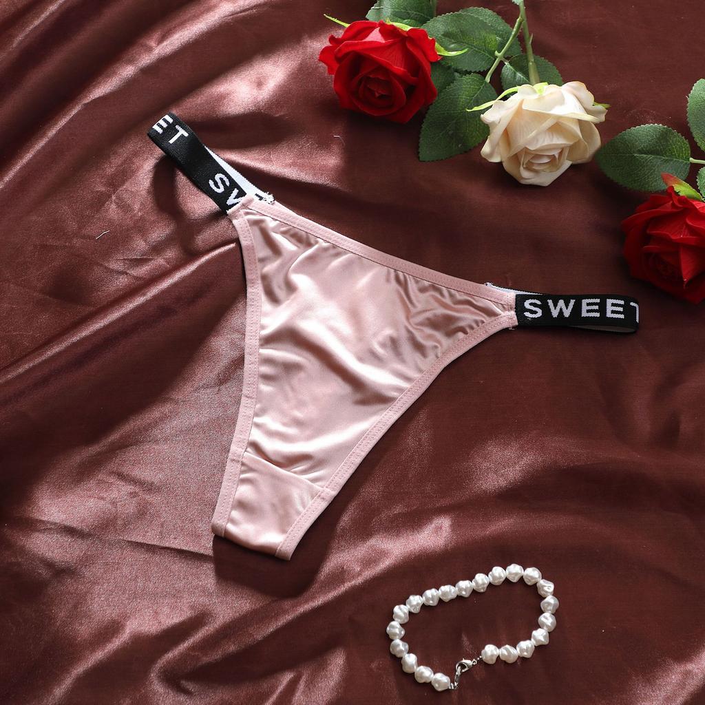 Женское новое весенне-летнее нижнее белье-стринги с низкой посадкой, дышащие, с надписью на поясе