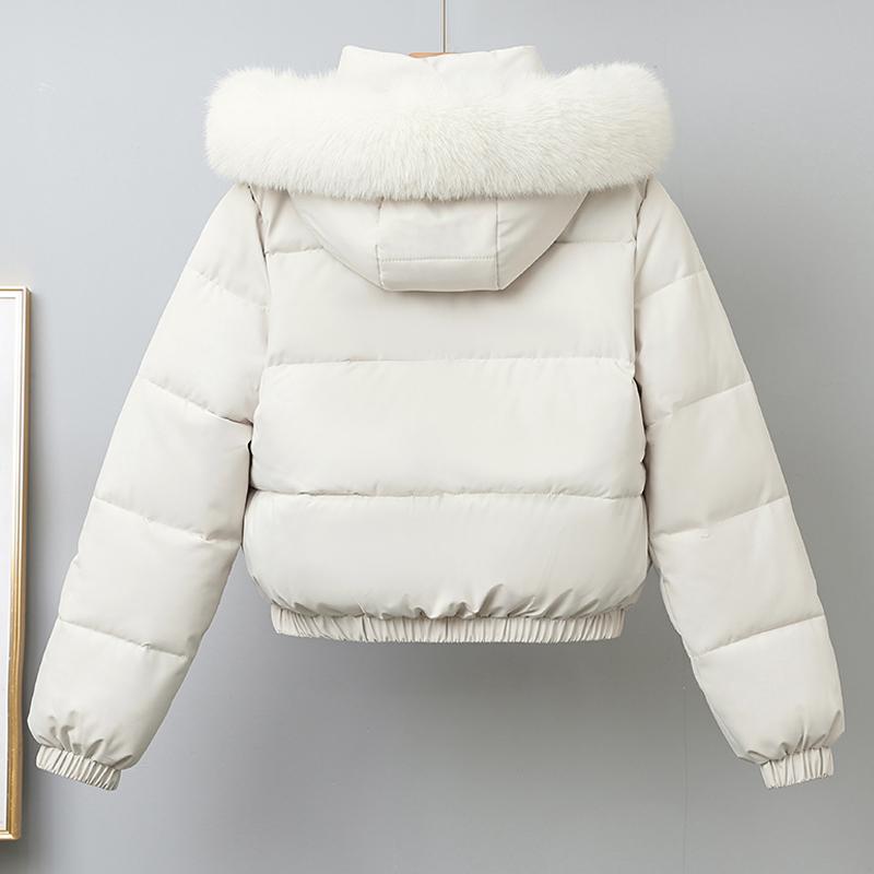 Модное зимнее пальто женское короткое парки с капюшоном воротник из искусственного меха свободное толстое теплое женские куртки