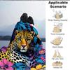 1pc Leopard Floral Lightweight Flannel Blanket, Comfortable and Warm Blanket, for Office and Camping Sofa Bed, Livingroom120