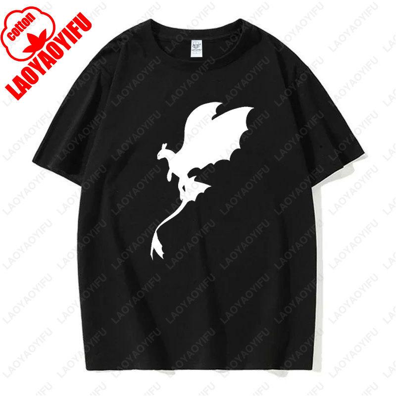 Toothless Light Fury Shirt How To Train Your Dragon for Men Women TShirt Movie Couple Matching Cotton Simple Tee for Unisex Gift