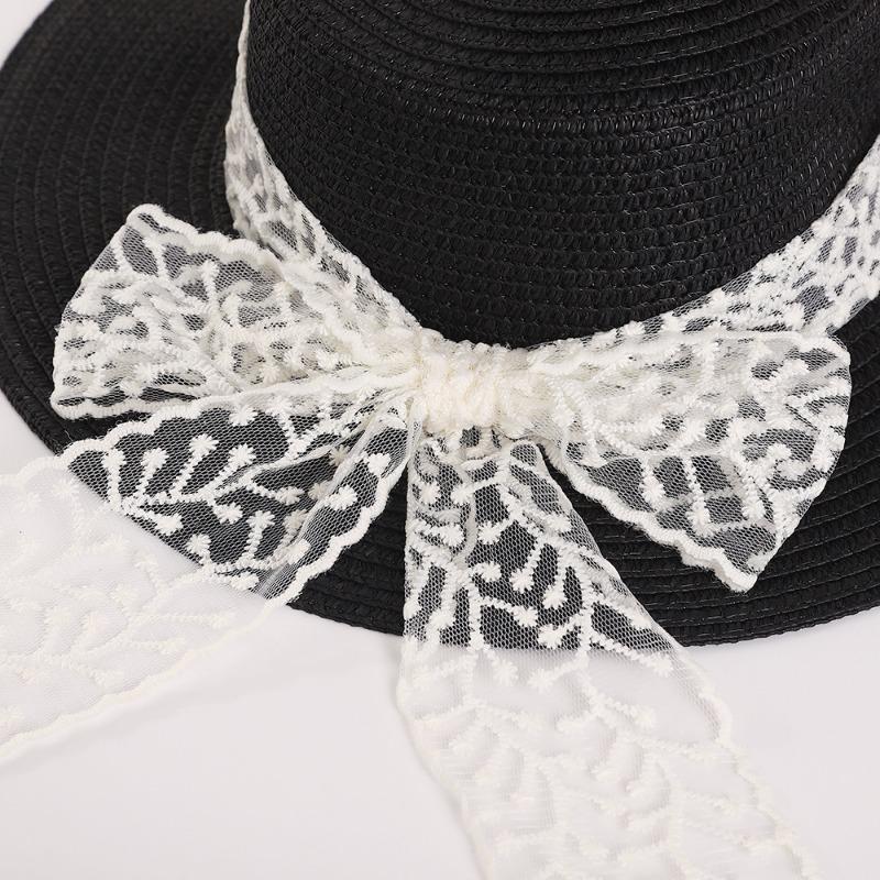 Кружевная шляпа из соломы-твигги, пляжная шляпа от солнца, плетеная пляжная шляпа от солнца, атмосферная соломенная шляпа