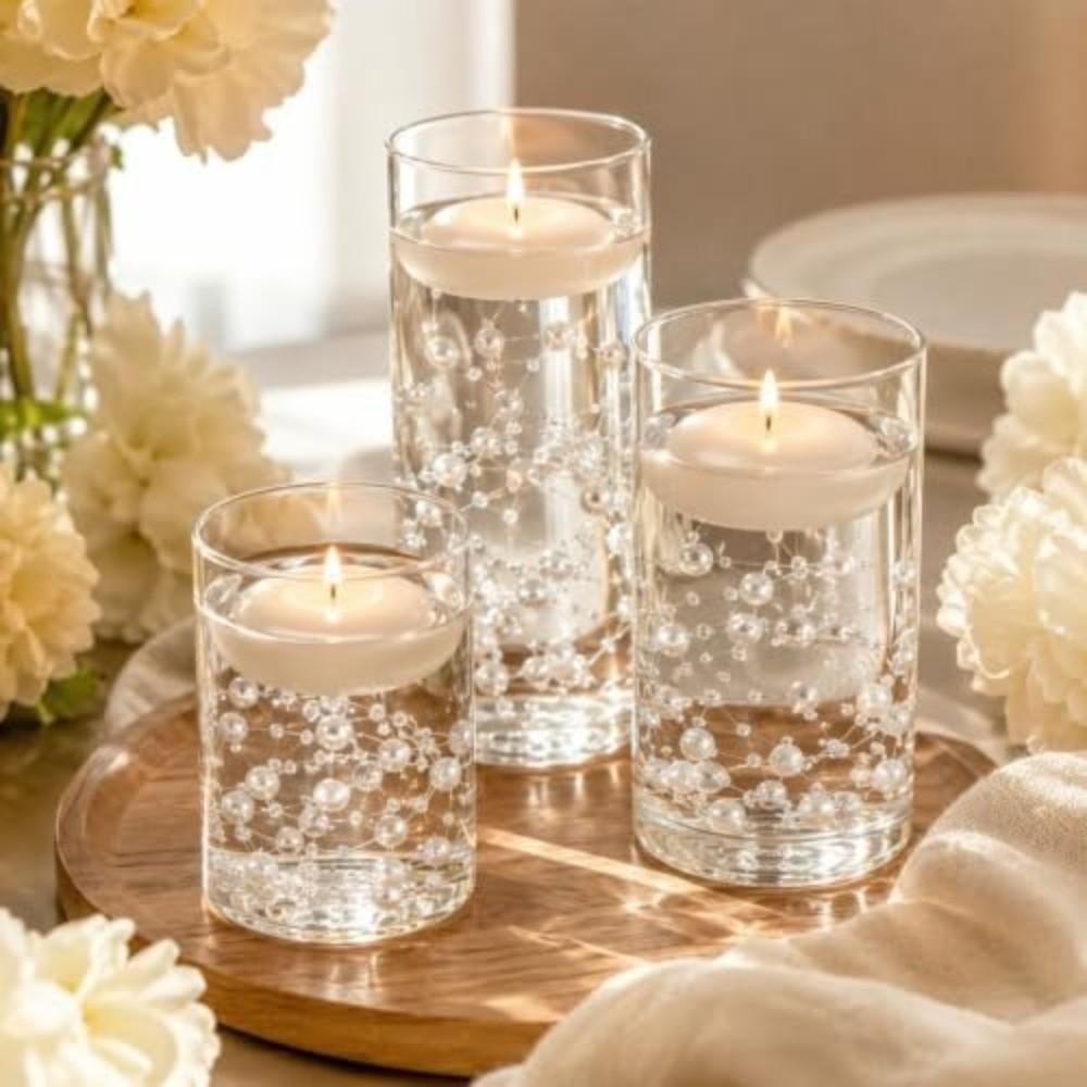 10pcs 4.27ft Length Vase Filler Bead Strings Solid Color Fake Pearl Bead Strings for Wedding