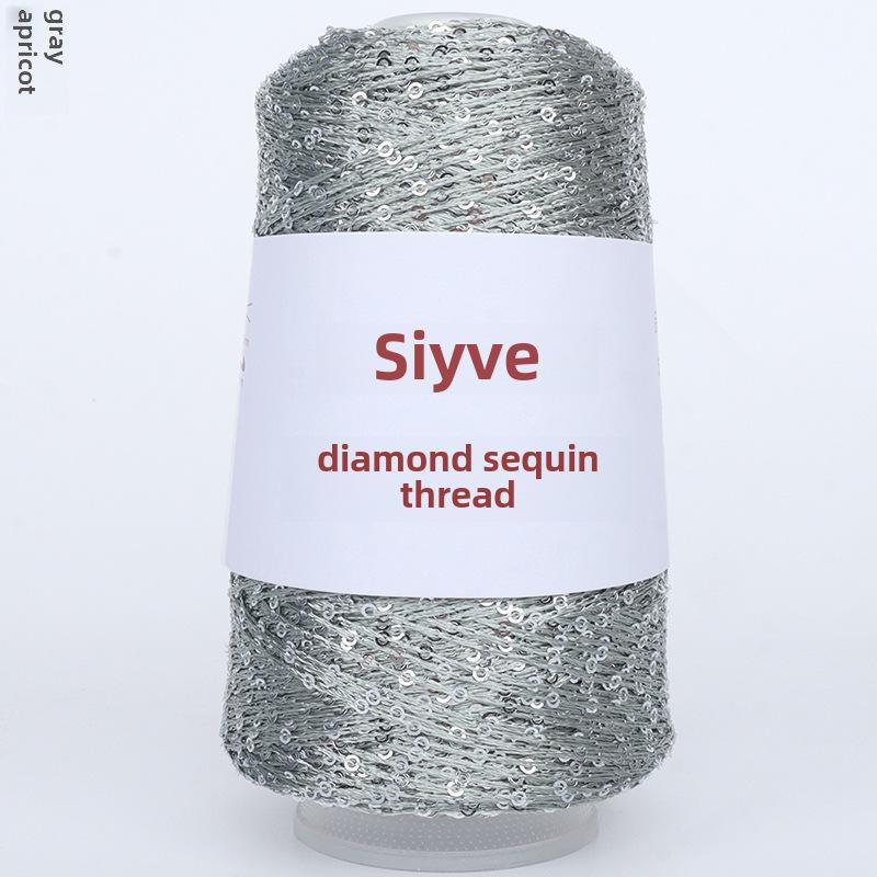 Пряжа с пайетками Siyue 2 мм - шерстяная пряжа ручной работы для проектов своими руками (100г)