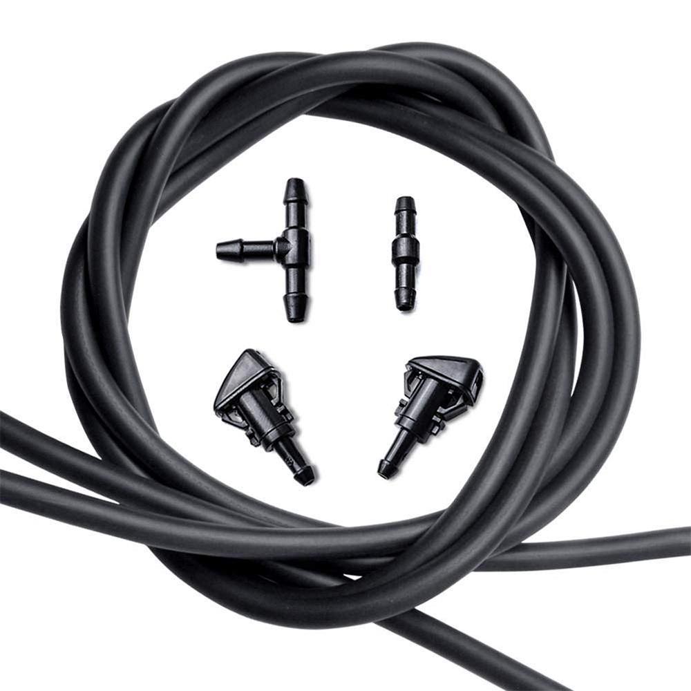 Windshield Washer Nozzles Kit for Chrysler / Dodge / Jeep / Ram 2 Meters Fluid Hose with 2 Pcs