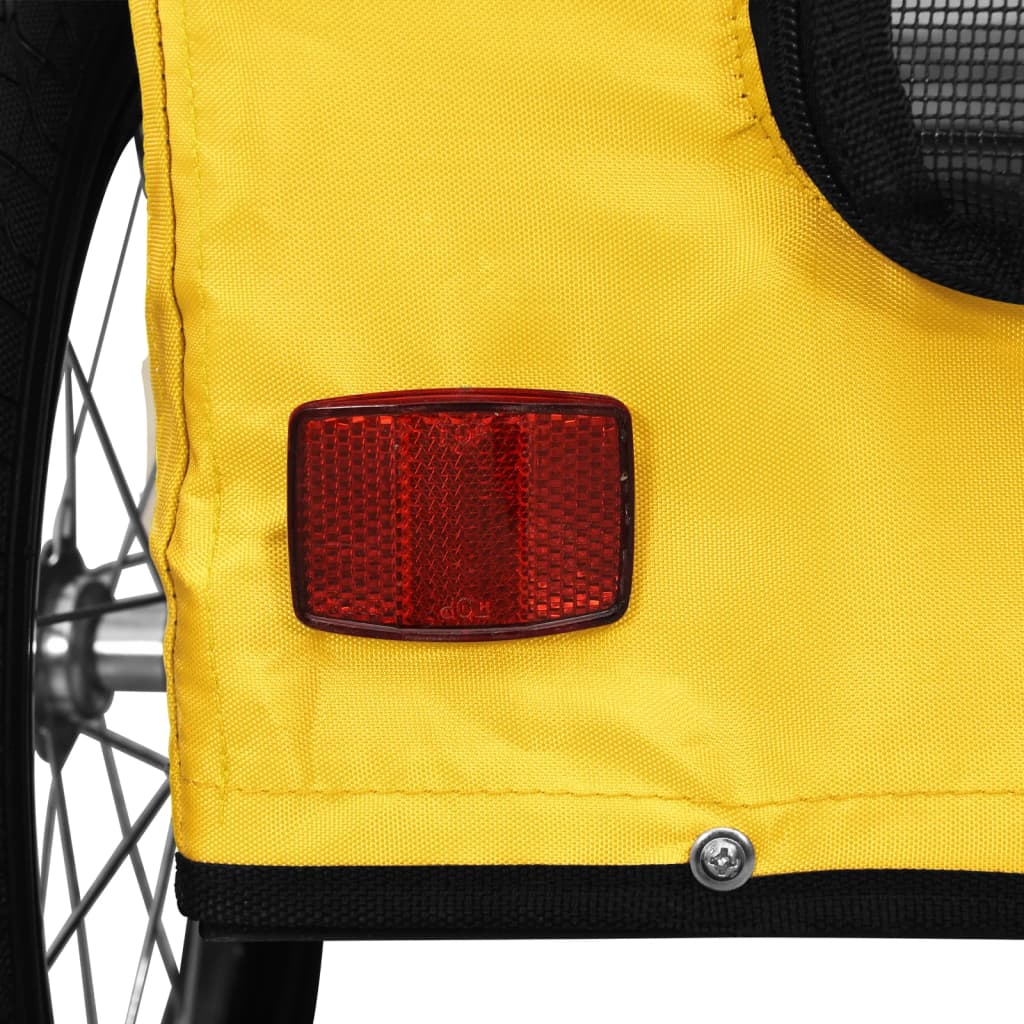 Bicycle Trailer for Dogs Yellow Oxford Fabric and Iron