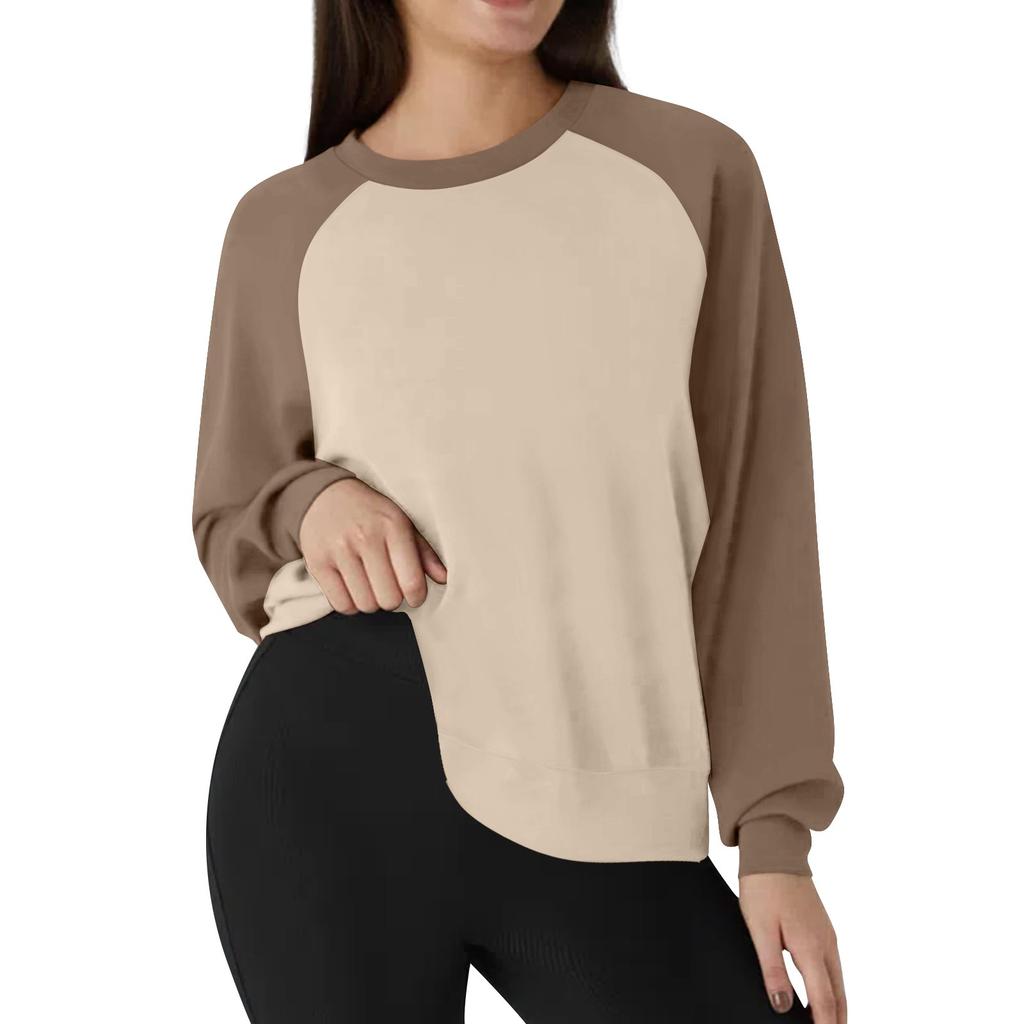 Женская повседневная свободная толстовка-пуловер, однотонная толстовка с длинными рукавами