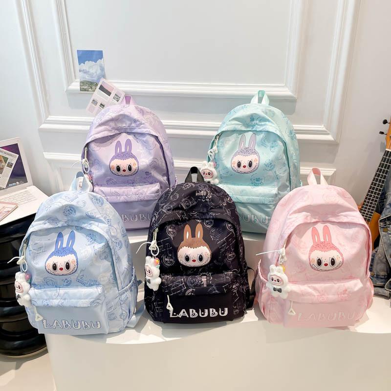 Cartoon Pattern Highcapacity Nylon Backpack Print Designs Girl Student Bag