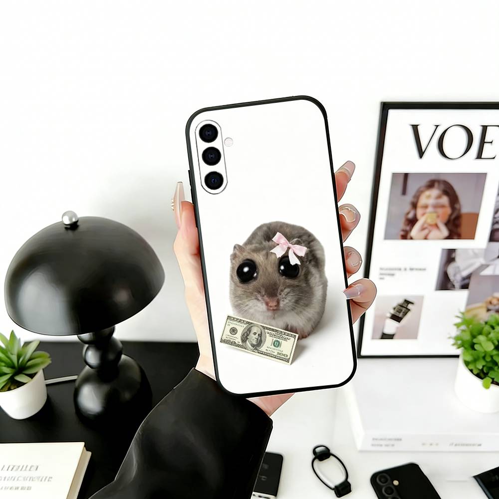 Чехол для телефона-мема S-Sad H-Hamster для Samsung Galaxy A73, A72, A71, A70, A53, A52, A51, Мягкий силиконовый черный чехол