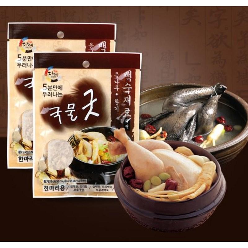 Daye Soup Good, Momnamu, Astragalus, Samgyetang, ингредиенты для вареной курицы, чайные пакетики, 20 г, 7 штук