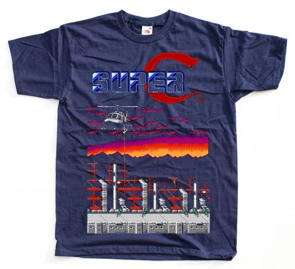 SUPER CONTRA СТАДИЯ 1 ИГРА NES ФУТБОЛКА ТЕМНО-СИНИЙ ВСЕ РАЗМЕРЫ S-5XL