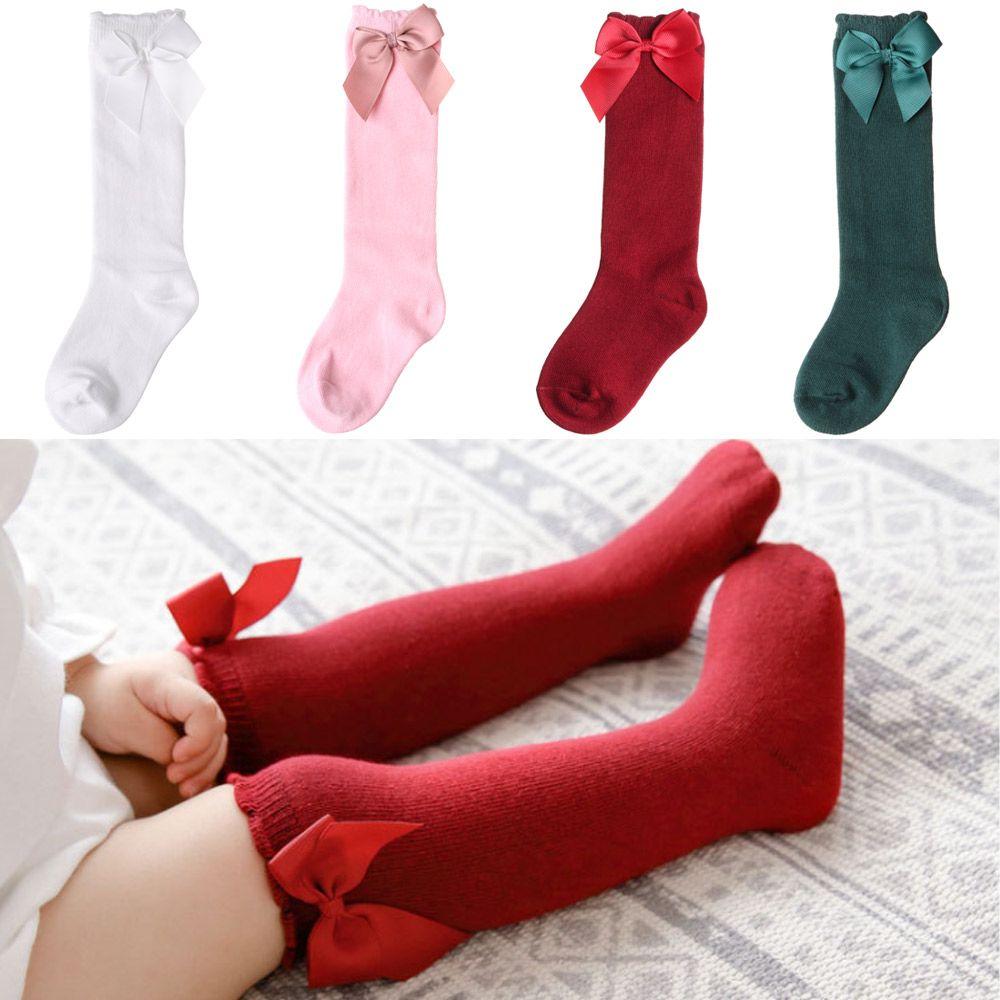 Big Bow Autumn Winter Children Cotton Floor Socks Baby Toddlers Socks High Long Sock