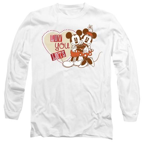 Mickey Mouse Unisex Adult Luv You Lots Minnie Mouse Vintage Valentine`s Day T-Shirt