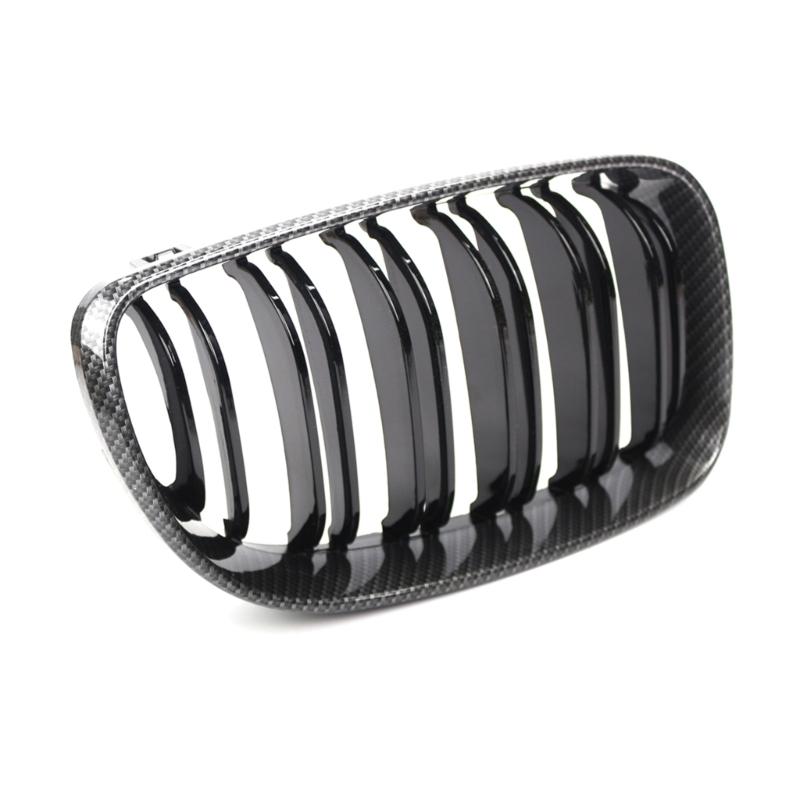 1 Pair Front Kidney Grille for 2019 51137166439 Gloss- Black Double-Line Left Right Front Grills Frame Trim