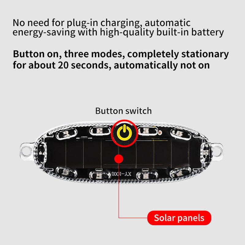 1pc Universal Car Anti Collision Warning Lights Auto Motorcycle Brake Lamp Car Solar Charging Taillight Car Light Accessories