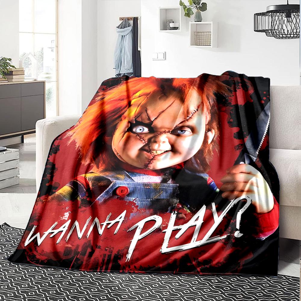 1pc Chucky3 Blanket, Gift, for Men and Women, Soft Blanket, Good for Sofa Bed Couch Travel, Lightweight Flannel Blanket