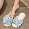 2024 Летние женские шлепанцы EVA с бантами, мягкие нескользящие женские тапочки Cloud, пляжная женская обувь, повседневные тапочки на плоской подошве, шлепанцы
