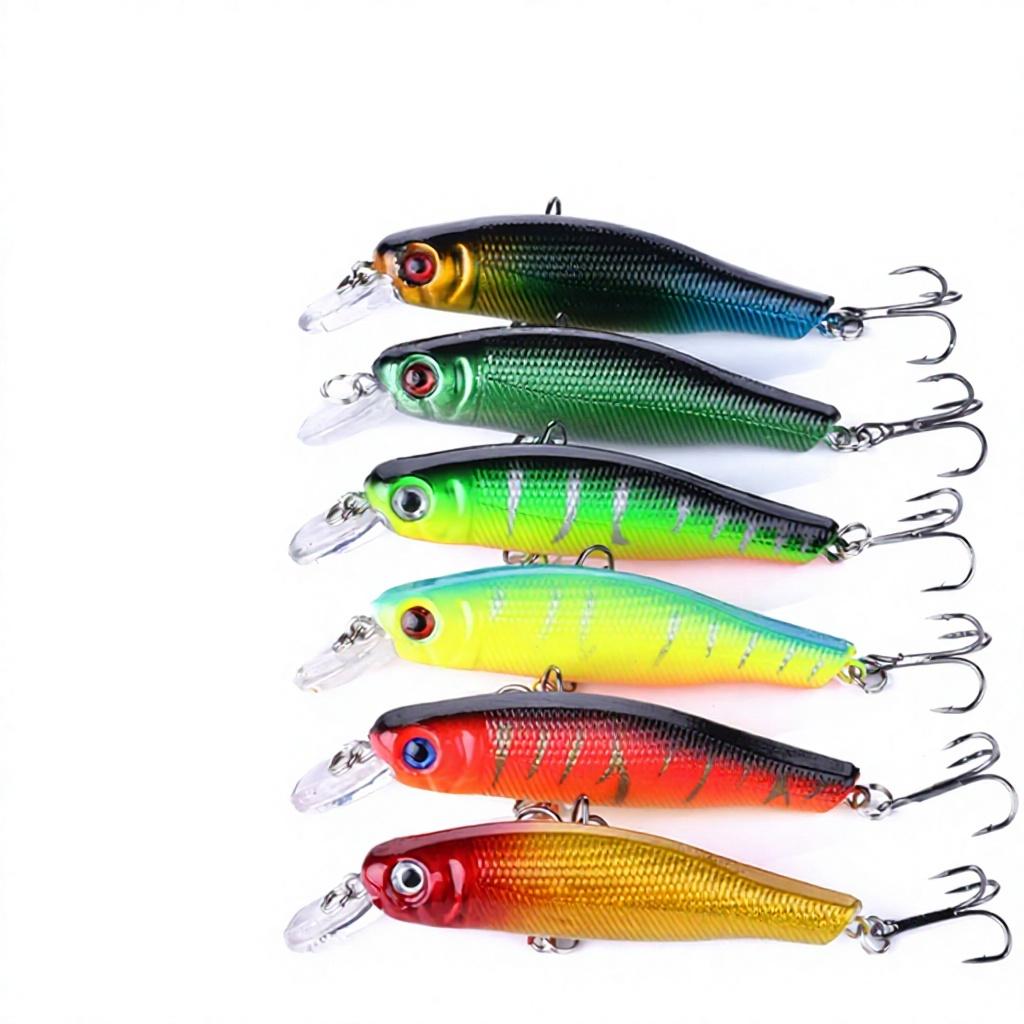 100PCS Factory Price Free Shipping Plastic & Metal River Minnow Hard Lures Fishing Bait