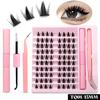 GROINNEYA DIY Eyelash Extension Kit Individual Lashes Cluster Mix Lash Clusters with Lash Bond and Seal and Lash Accessories
