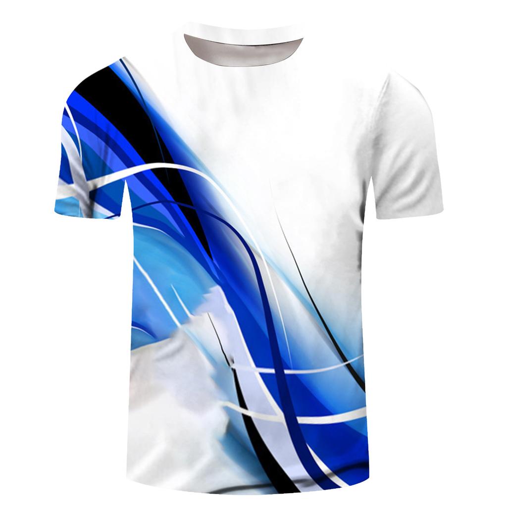 Мужская футболка с коротким рукавом и принтом, летняя круглая шея, трендовая повседневная толстовка