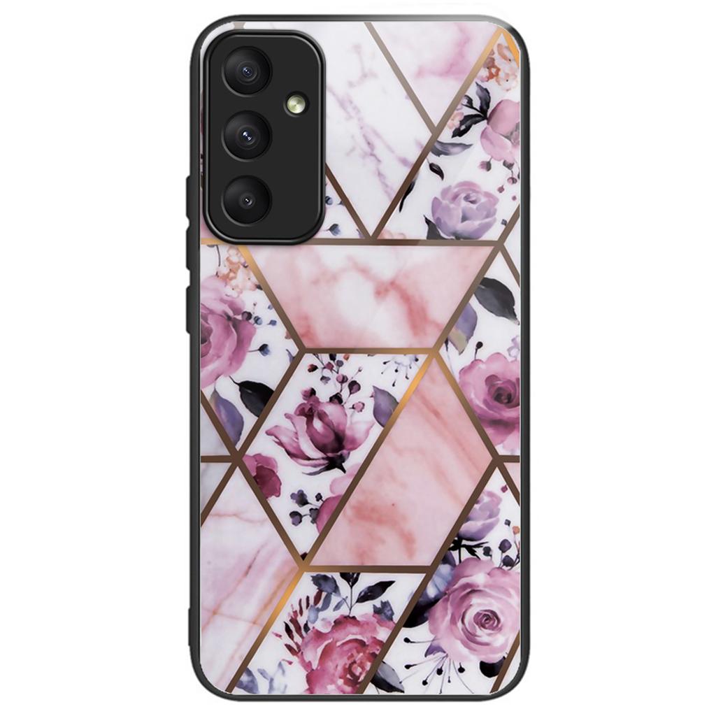 For Samsung Galaxy A35 5G Tempered Glass Back Phone Case Marble Pattern Printing