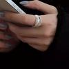 Yousheng женское геометрическое кольцо с ажурным линейным матовым сплошным цветом ретро-кольцо с регулируемым отверстием, женское ювелирное изделие для вечеринки, повседневной носки