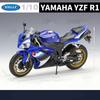 Welly 1/10 YAMAHA YZF-R1 Модель гоночного мотоцикла из сплава Металлические литые модели Спортивные мотоциклы Высокая симуляция Детская игрушка Подарок