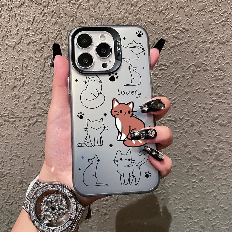 Чехлы с милым котом и собакой с леопардовым рисунком для iPhone 11, 12, 13, 15 Pro Max Plus, мини-противоударный чехол-бампер для iPhone 14, 7, XS X, защитный чехол для телефона