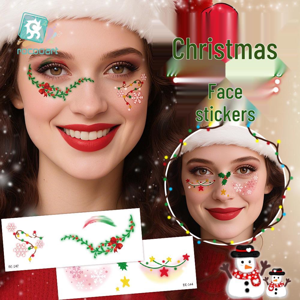 2025 Christmas Waterproof Tattoo & Makeup Stickers for Parties and Concerts