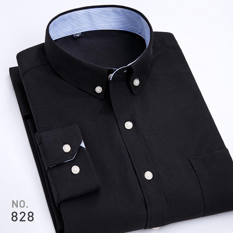 Рубашка Oxford Spun для молодых мужчин, повседневная полосатая рубашка с длинным рукавом, мужская