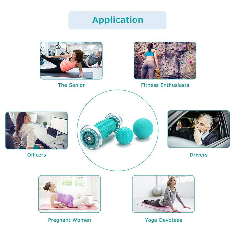 Массажер для ног, комплект массажных роликовых шариков, спортивный мяч для йоги, фитнес-мяч для рук, ног, спины, терапия боли в глубоких тканях, восстановление триггерной точки