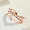 New Minimalist Rose Gold Color Cross Ring Simple Multi Layer Open Adjustable Rings For Women Christian Gift