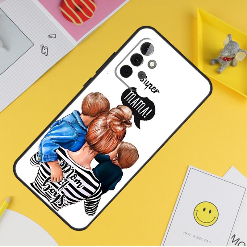 Модный чехол «Супер мама» для Samsung Galaxy A55 A35 A25 A15 A51 A71 A12 A32 A52 A13 A33 A53 A14 A34 A54 Coque