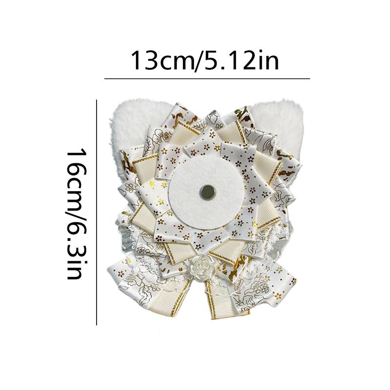 1PC Fabric Ins Style Handmade Diy Badge Holder Anime Peripheral Barrette Holder Cute Cat Ear Display Holder Multi-Colour