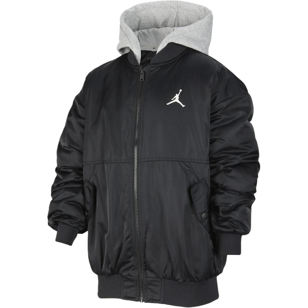 Jordan Hooded Warm Loose Jacket Kids Jackets Black HQ7221-010